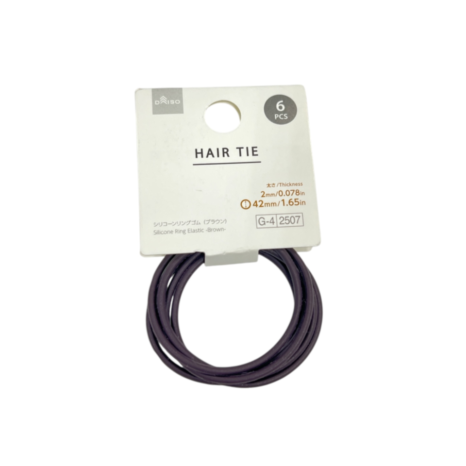 Silicone Ring Elastic Brown 6pcs