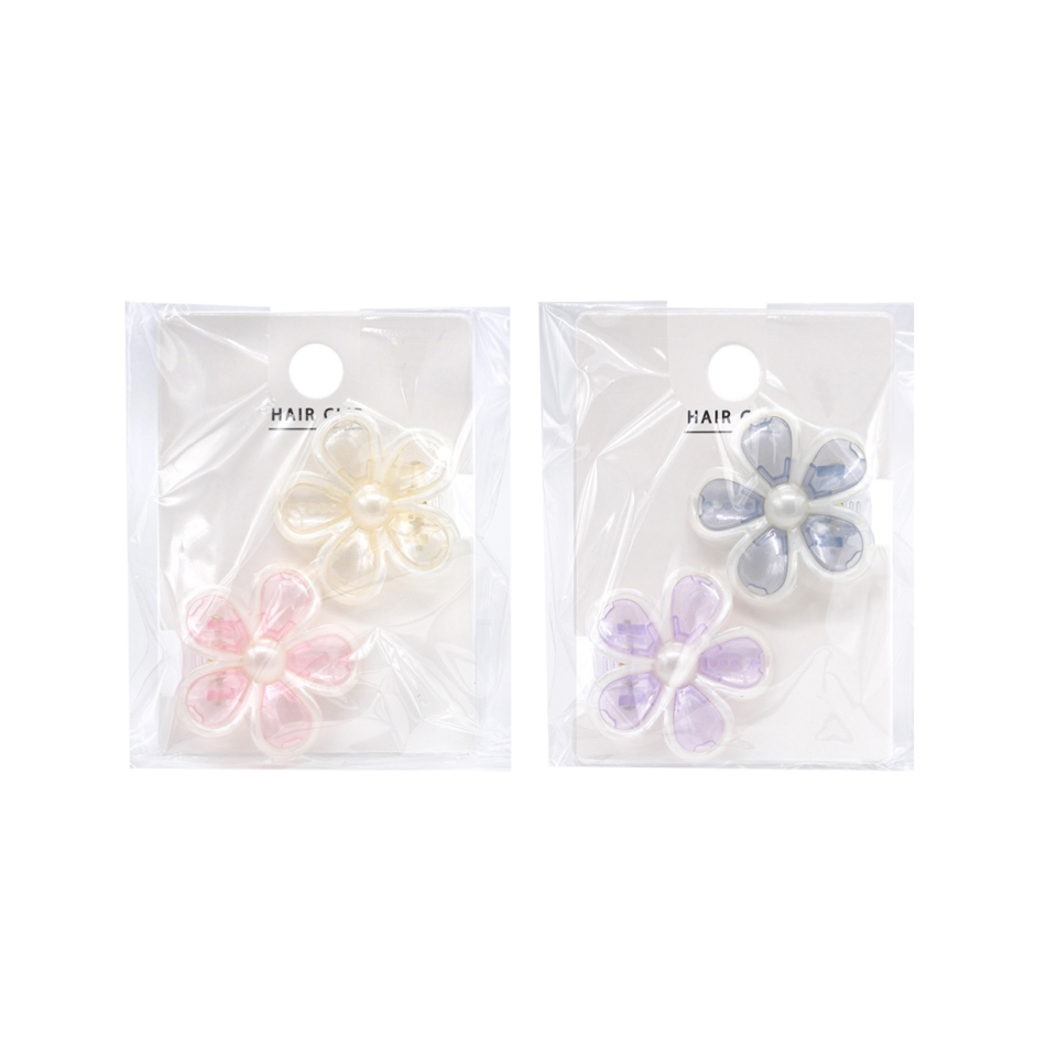Hair Clip Set Bicolor Pearl Style