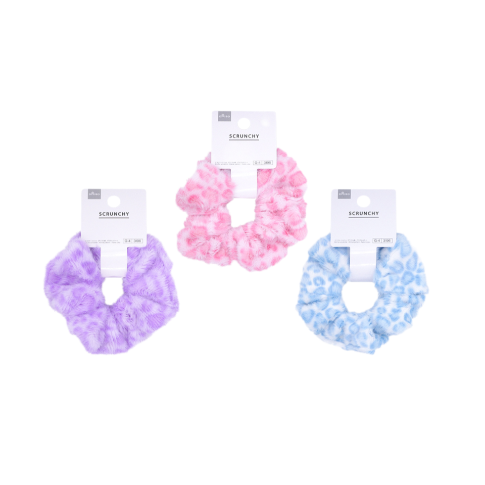 Eco Fur Scrunchie Animal Pattern Pastel