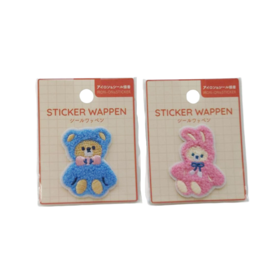 Sticker Wappen Pile Fabric Bear & Rabbit
