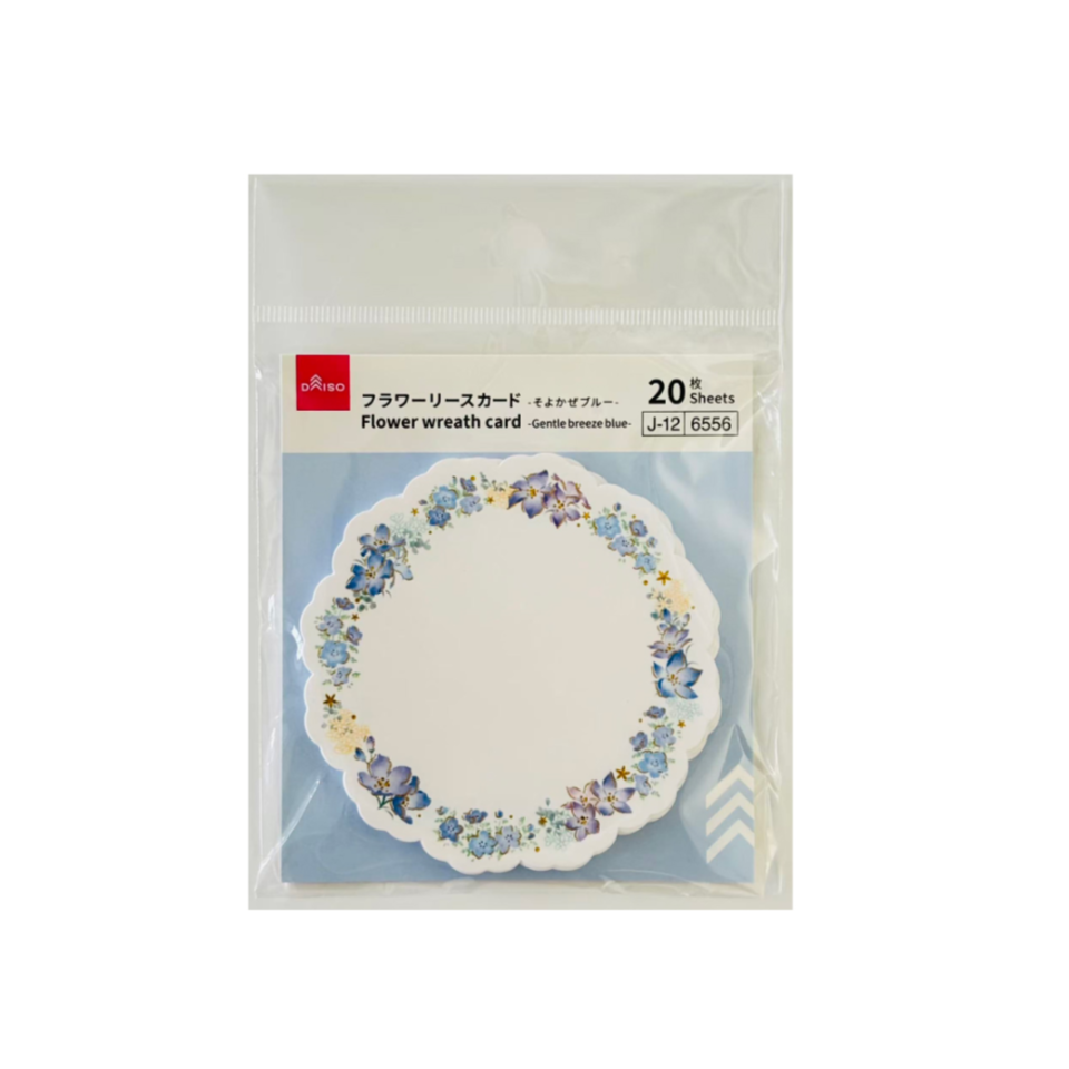 Flower Wreath Card Gentle Breeze Blue