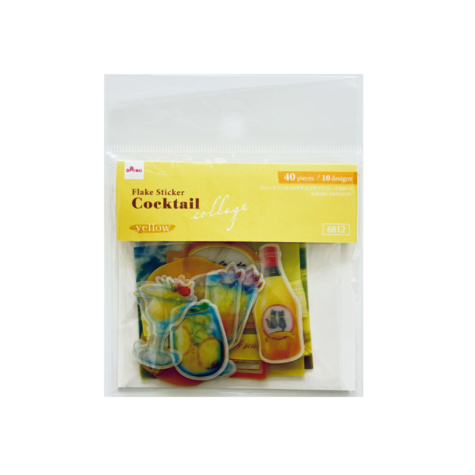 Flake Sticker Cocktail Collage Yellow