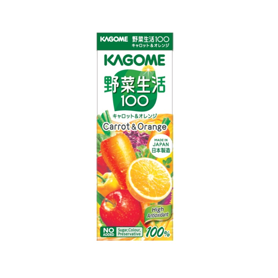 Kagome Vegetable Life 100% Carrot Orange 200ml