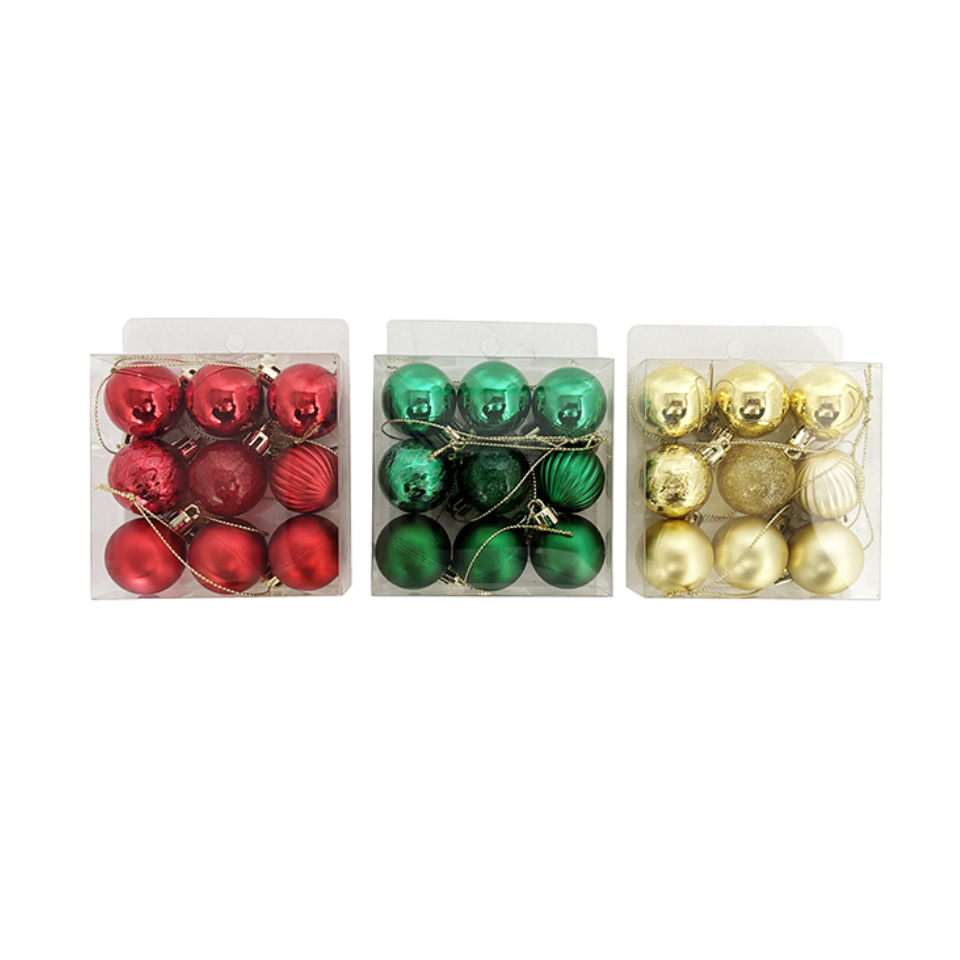 Christmas Ornament Gold/Red/Green 3cm
