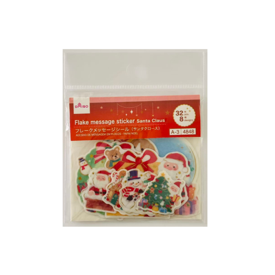 Flake Message Sticker Santa Claus