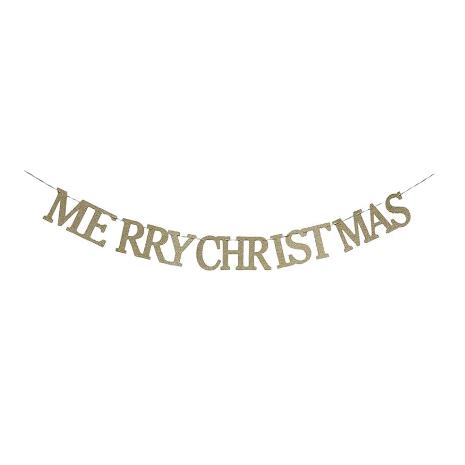 Glitter Garland Merry Christmas