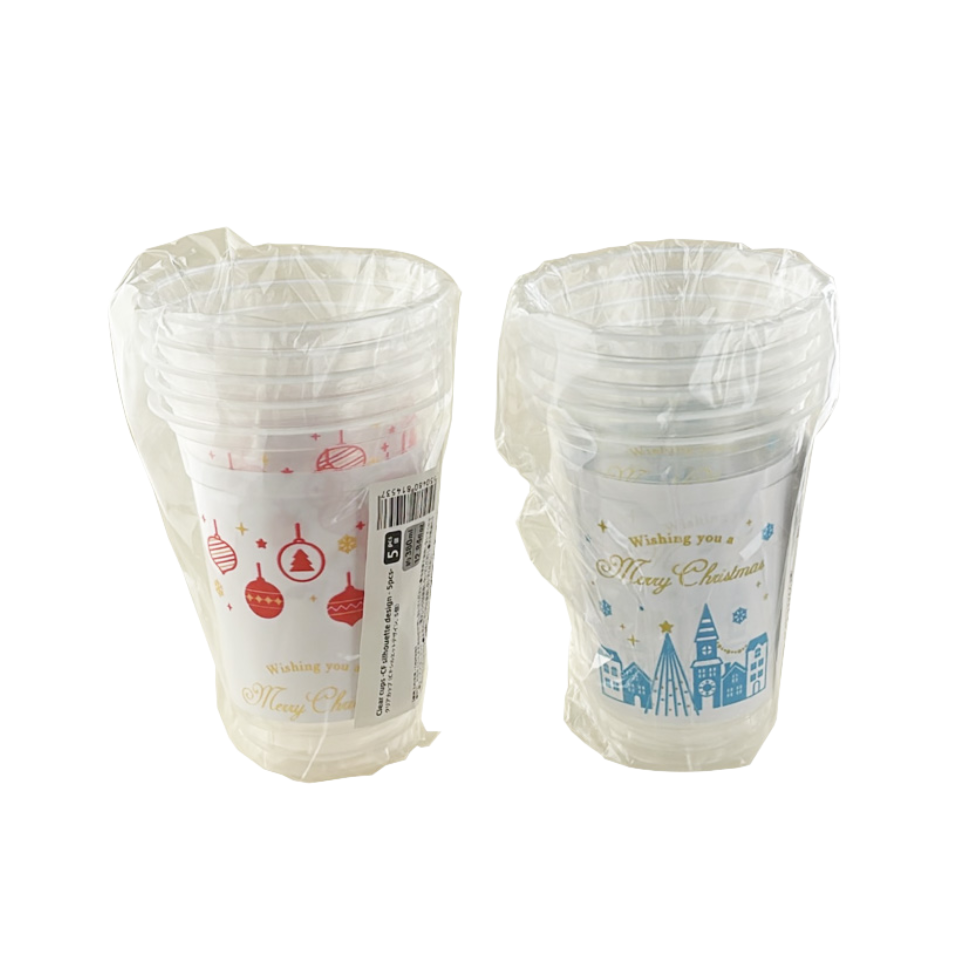 Clear Cups Christmas Silhouette Design 380ml