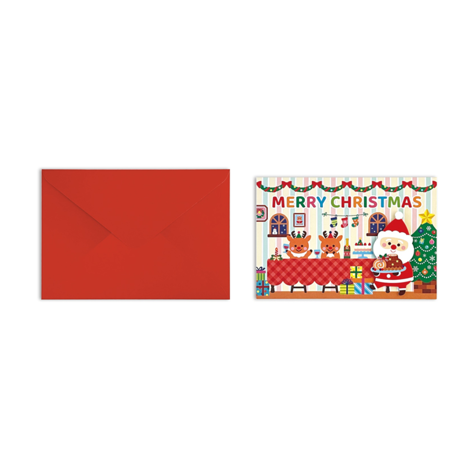 Christmas Greeting Card Santa Claus with Small Designs