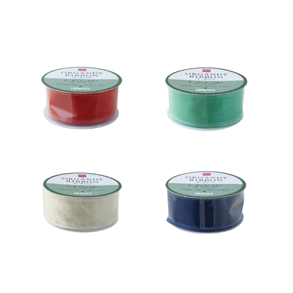 Organdy Ribbon Christmas Color B Wired