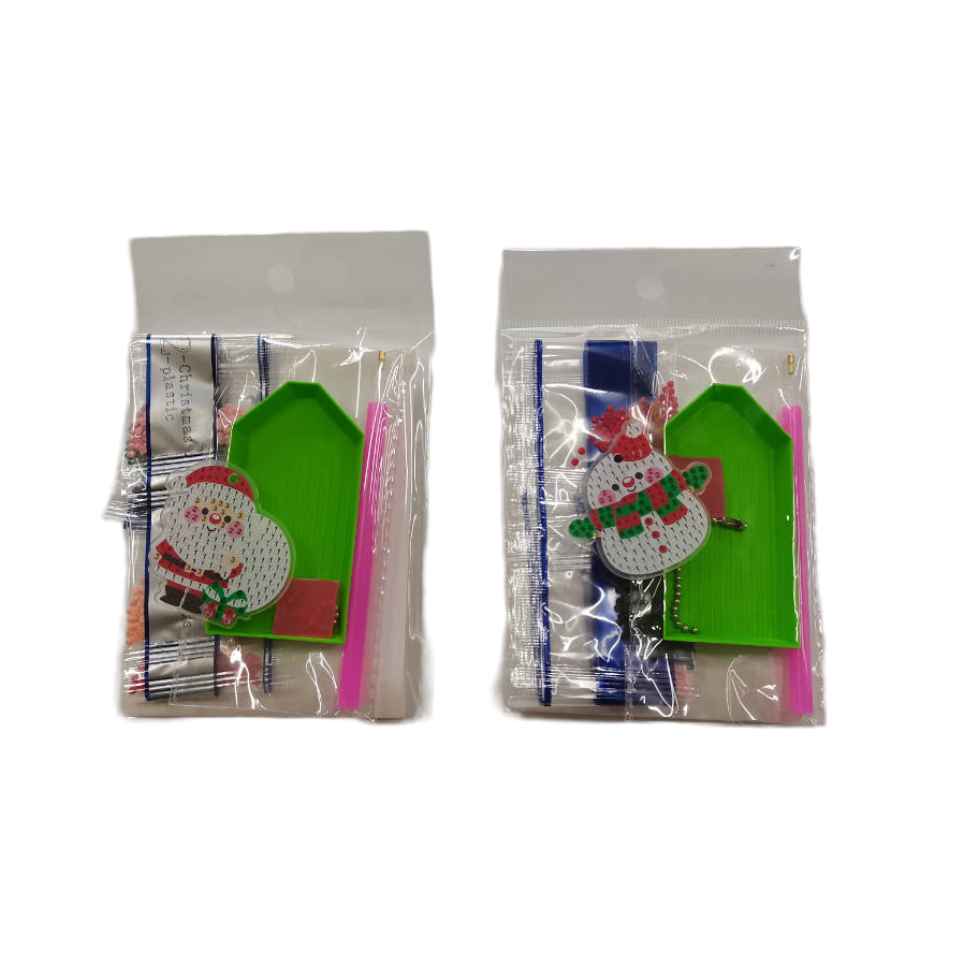 Bead Art Key Ring Santa/Snowman