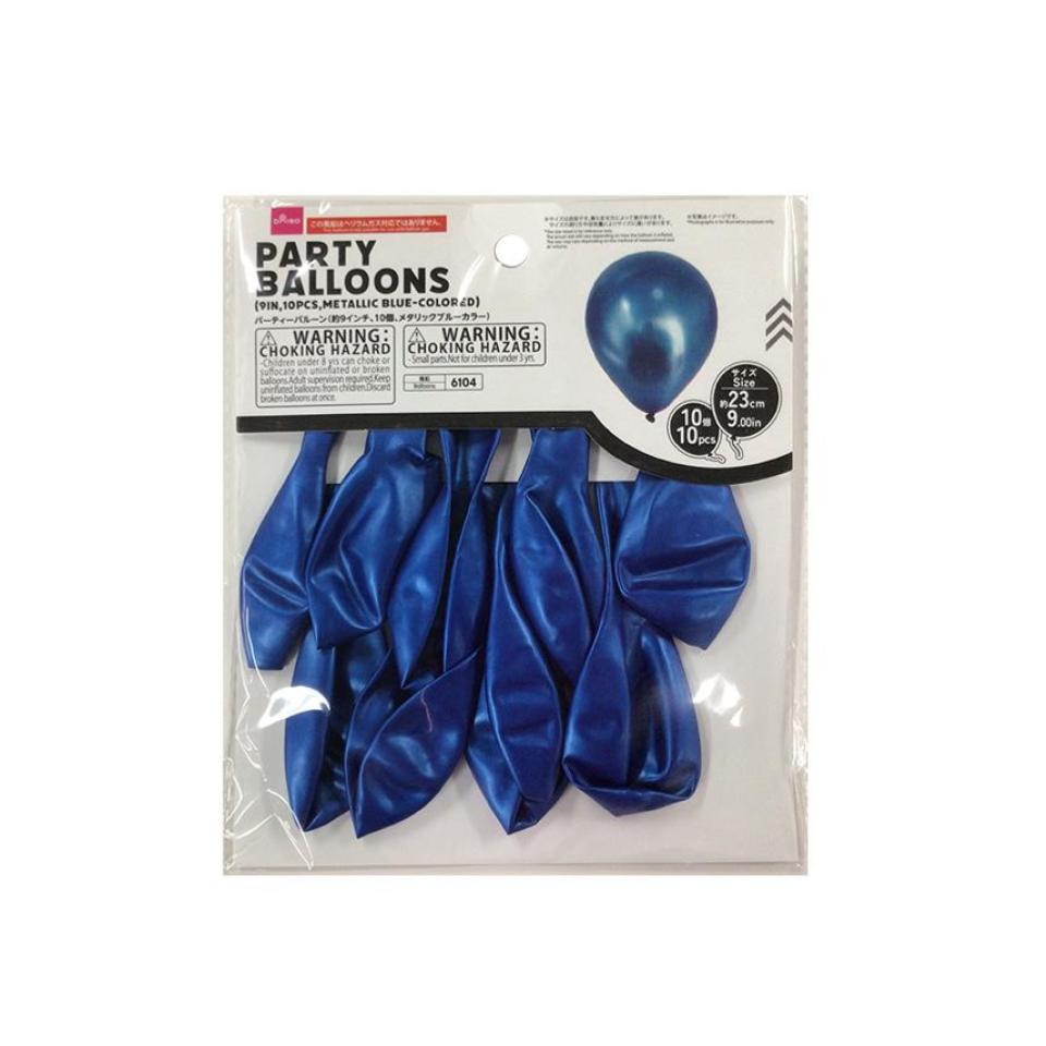 Party Balloons 9in Metallic Blue