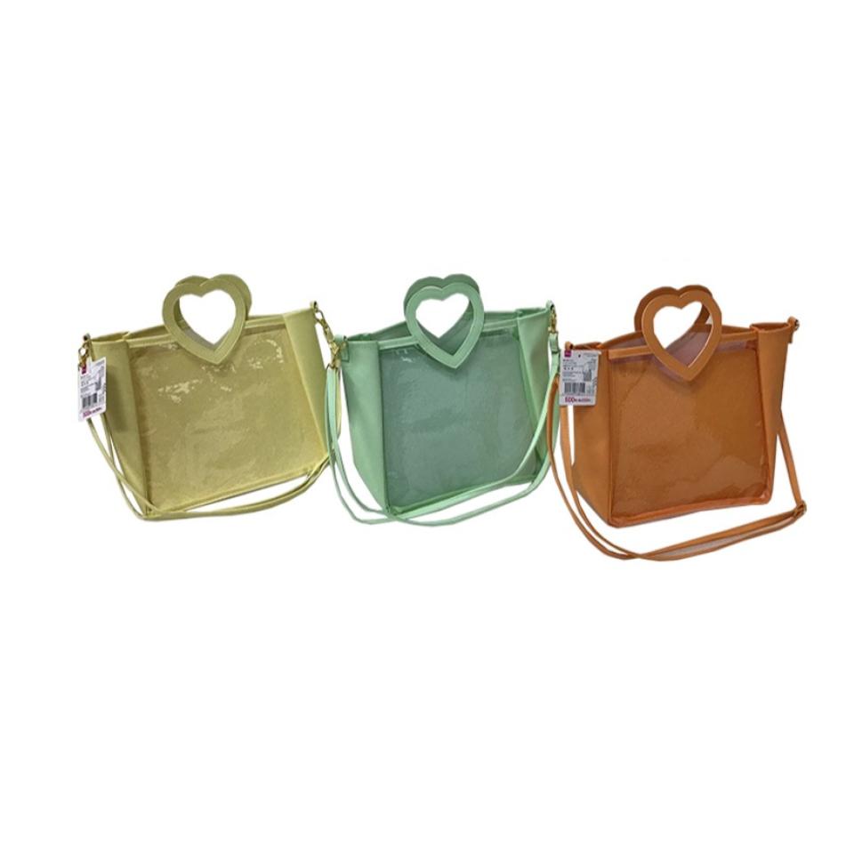 Fan Activity Bag 2-Way Shoulder bag with Heart Handle Orange/Yellow/Green
