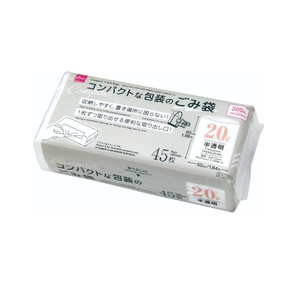 Compact Trash Bags Translucent 50cm x 60cm