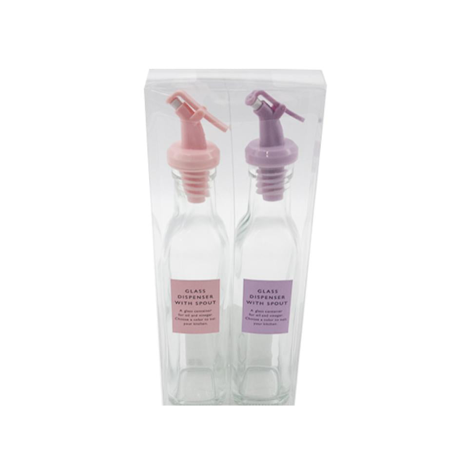 Oil and Vinegar Bottle Set 280ml Light Pink/Light Purple