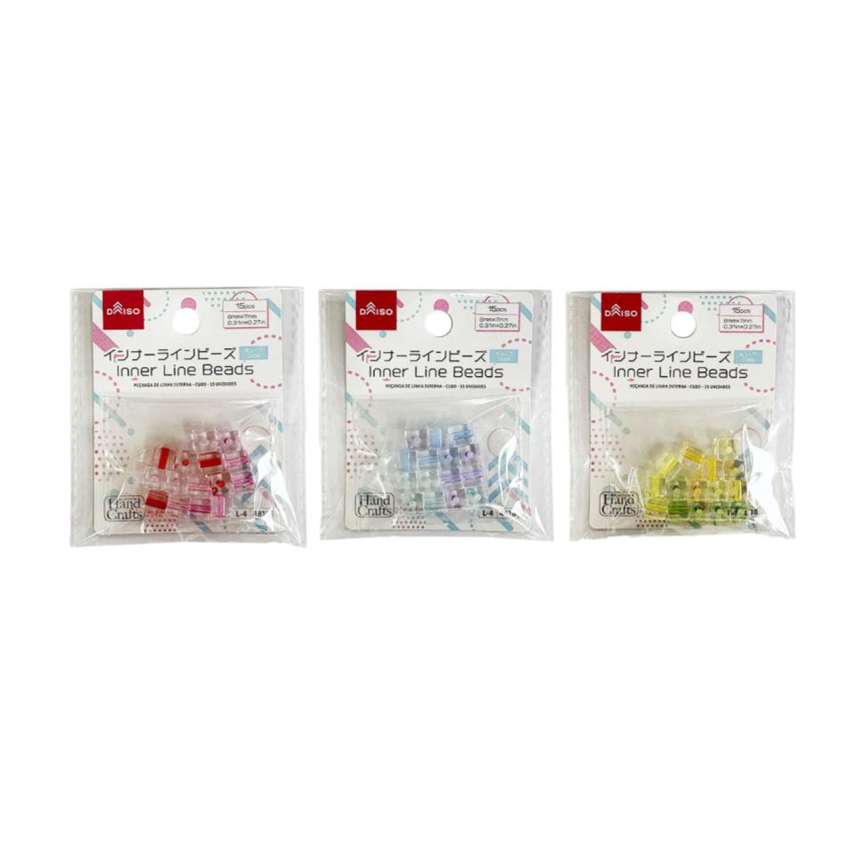 Inner Line Beads Cube 15pcs