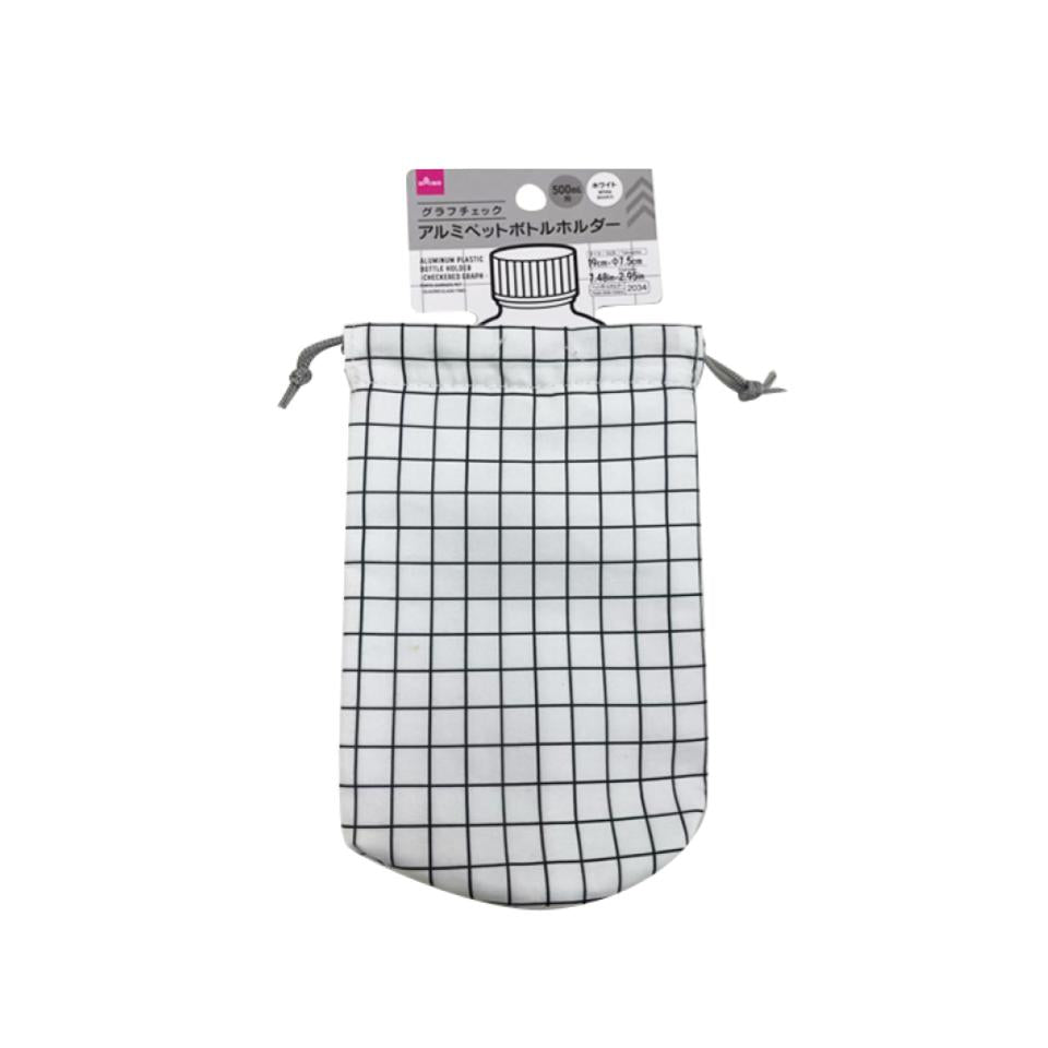 Aluminum Plastic Bottle Holder Checkered Graph White