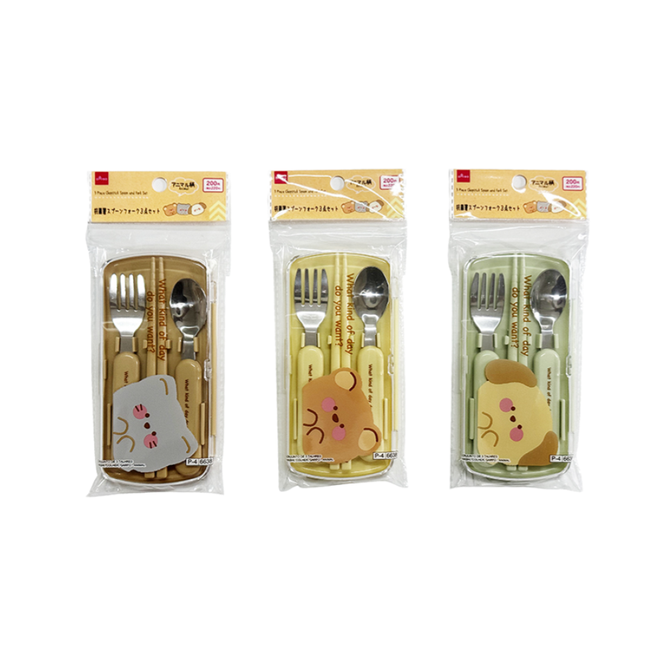 Chopstick Spoon and Fork Set Animal