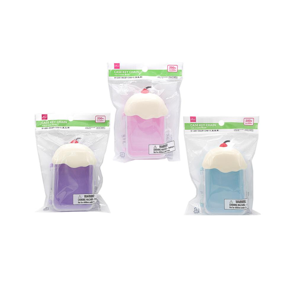Case Keychain Ice Cream Float Purple/Pink/Blue