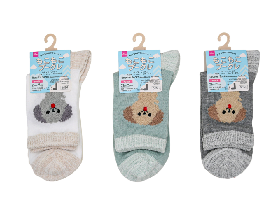 Regular Socks Raised Boucle Toy Poodle