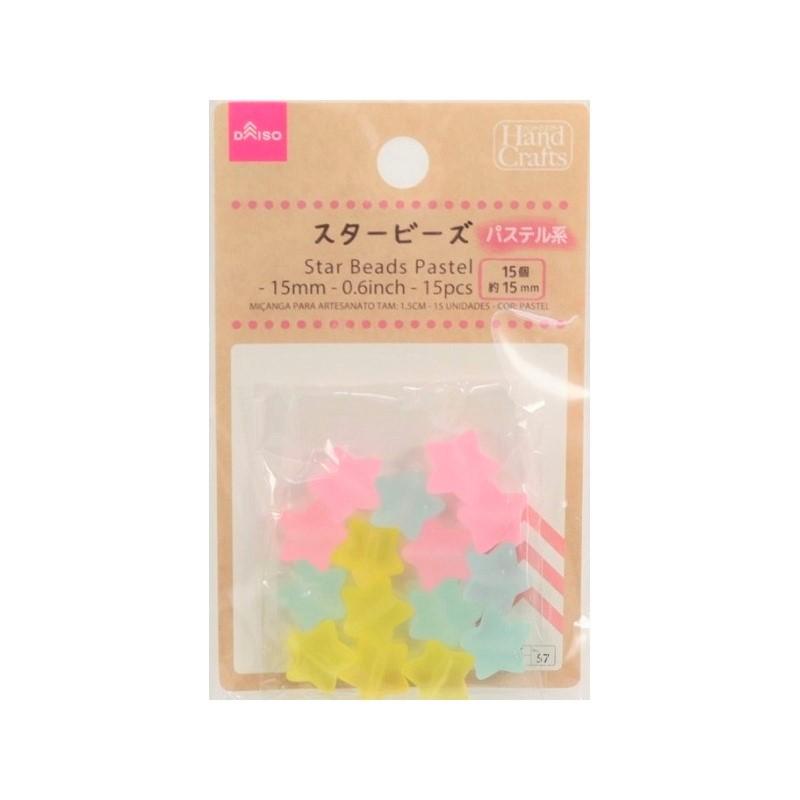 Star Beads Pastel 15Mm 15Pcs