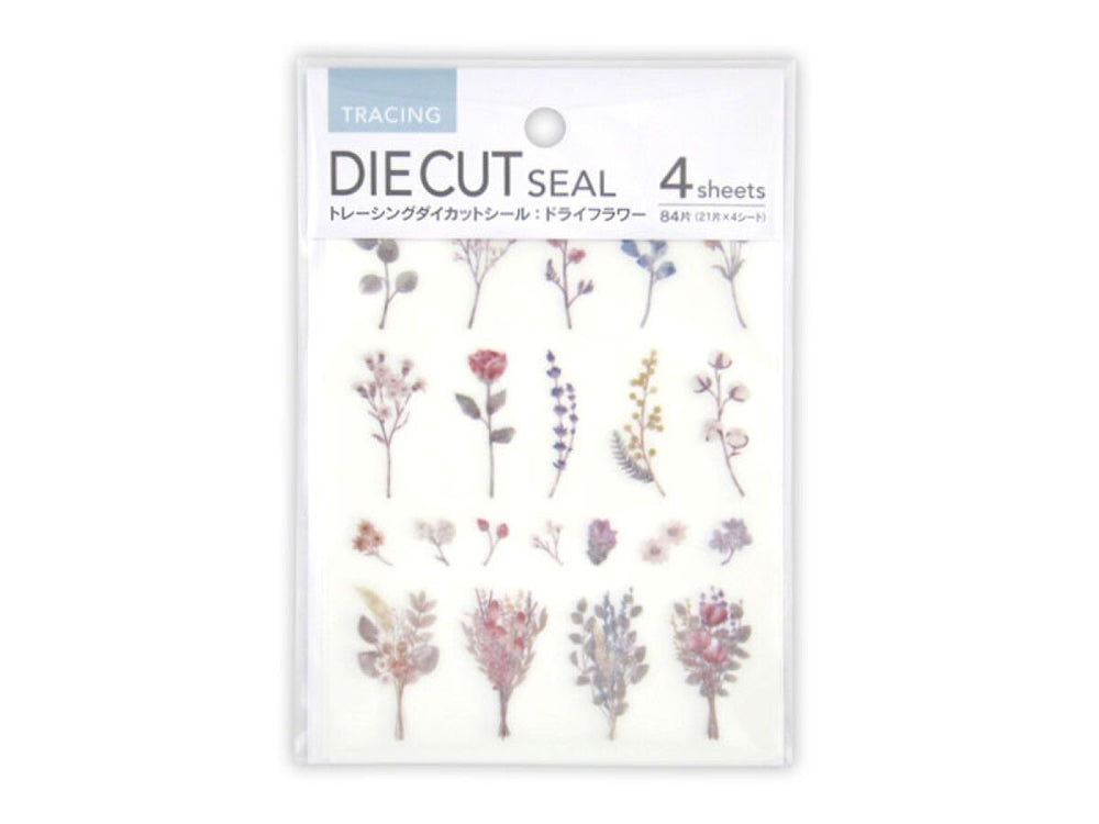 Tracing Die Cut Sticker - Dried Flowers  - 84 Pcs. -