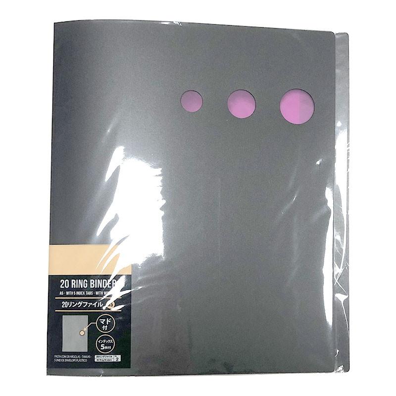 20 Ring Binder A5 with 5 Index Tabs with Window