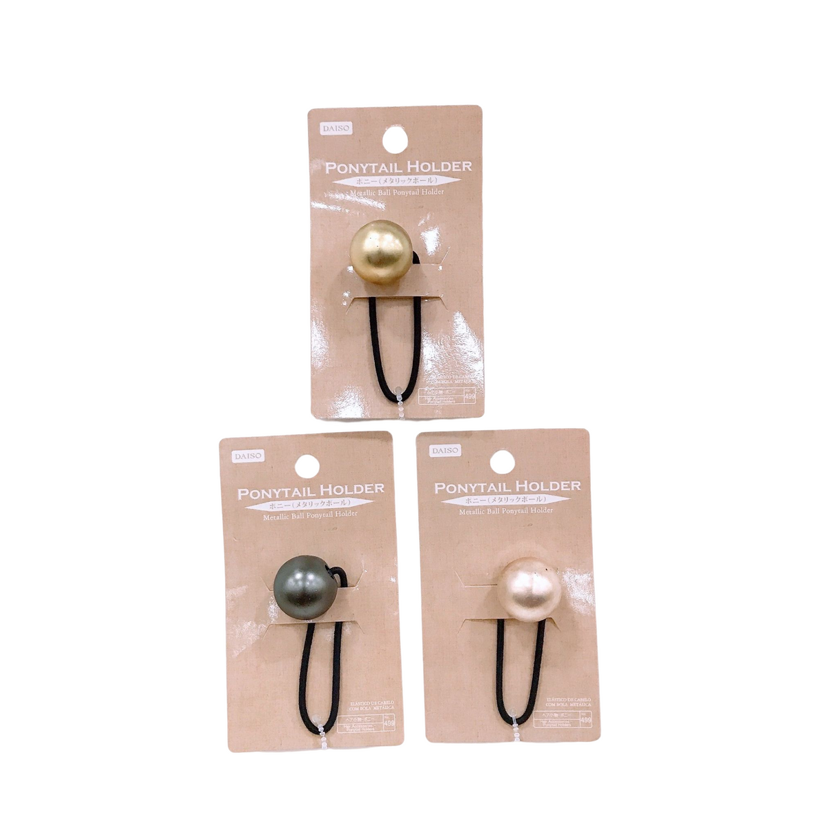 Metallic Ball Ponytail Holder