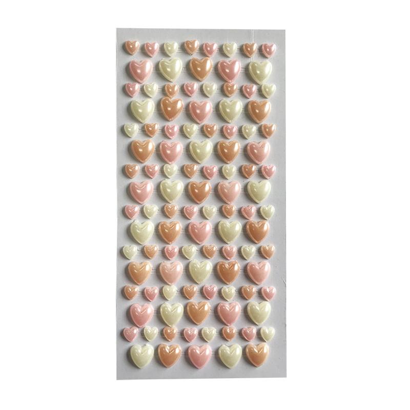 Synthetic Pearl Sticker-Heart-