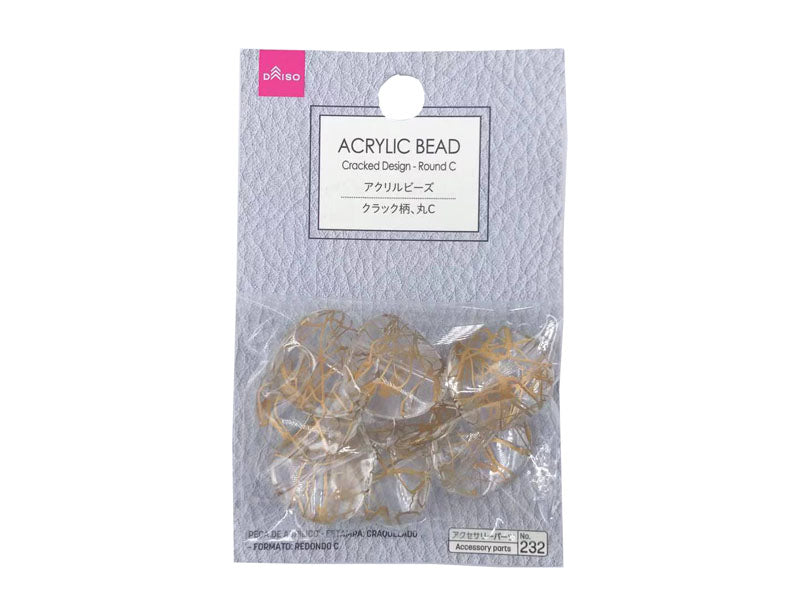 Acrylic Bead Cracked Design Round C