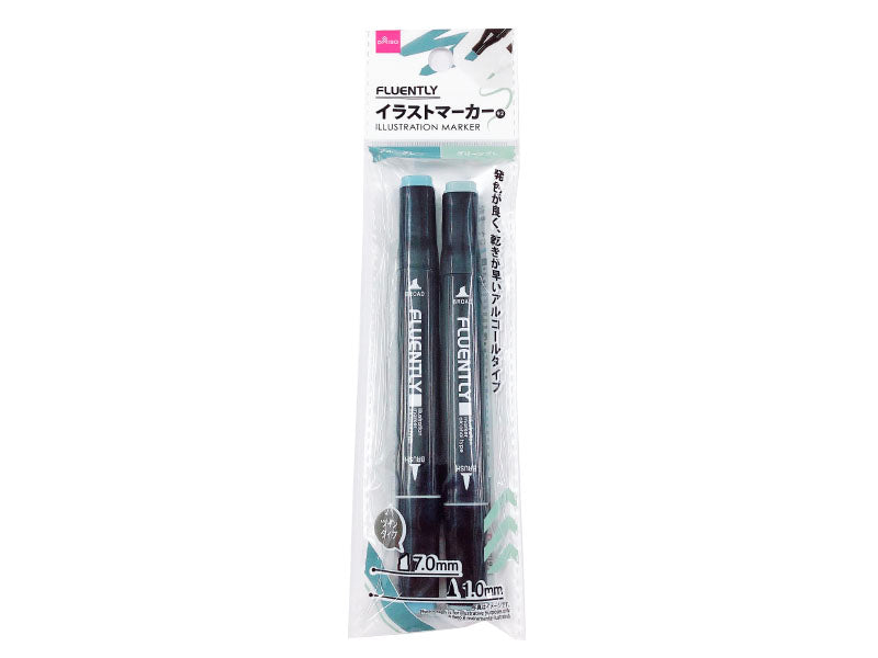 Illustration Marker-Blue Gray-Green Gray-