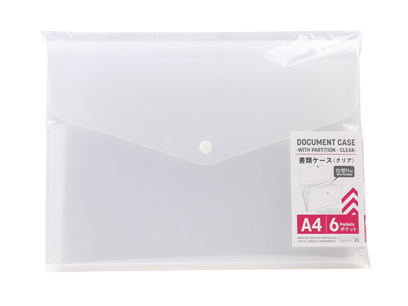 Document Case with Dividers A4 Clear