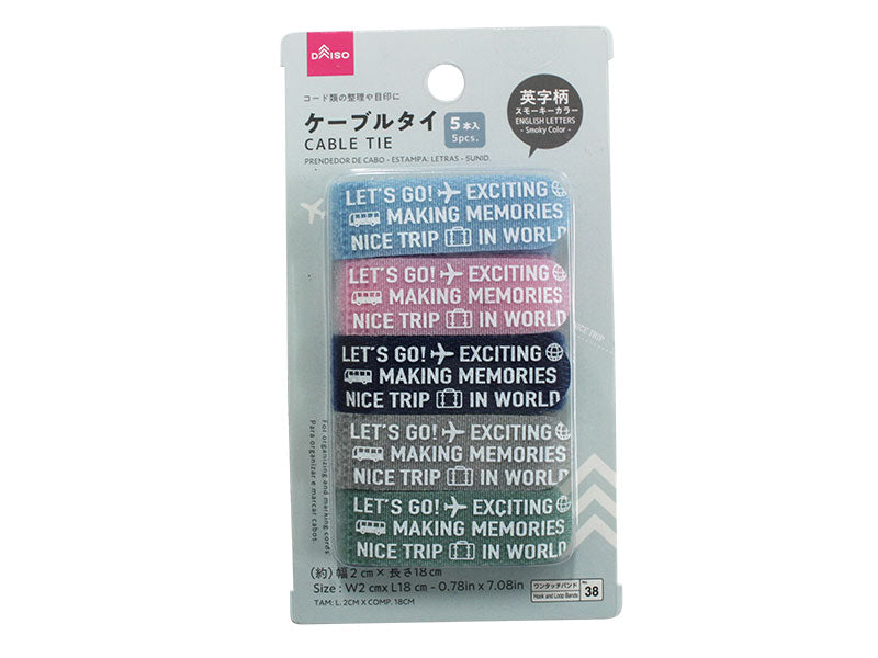 Cable Tie English Letters Smoky Color