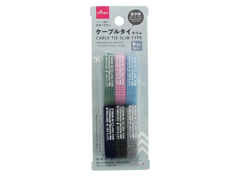 Cable Tie Slim English Letters Smoky Color