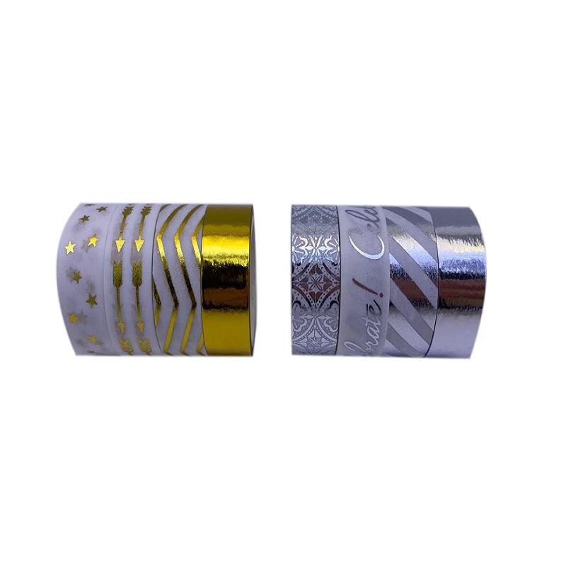 Foil Stamped Masking Tape - 0.6In X 3.3Yd - 15Mm X 3M - 4Pcs.-