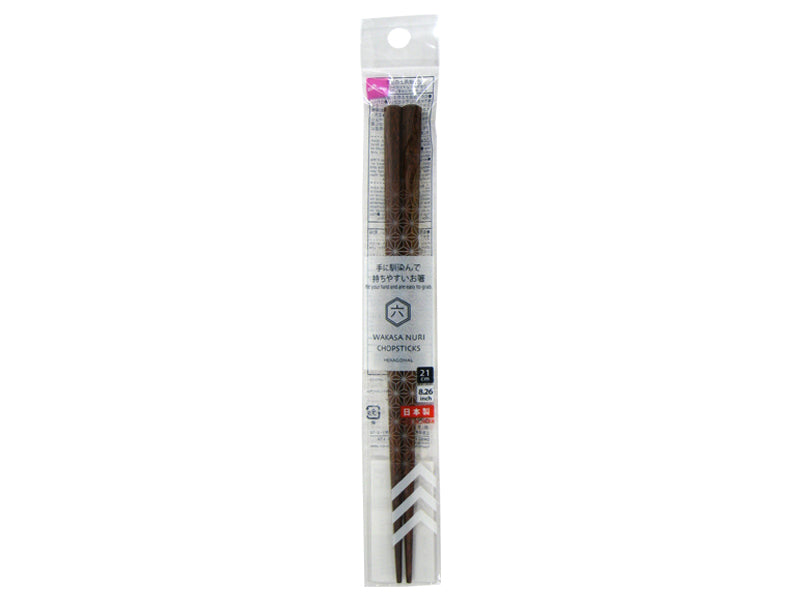 Chopsticks Hexagonal Dyed Brown 21cm