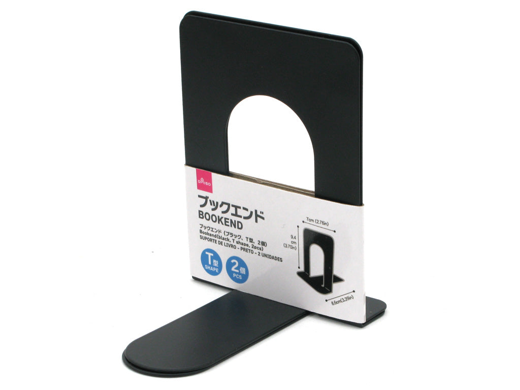 Bookend Black T Shape 2pcs