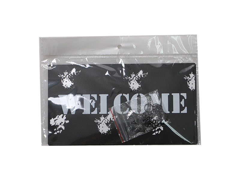 Steel Welcome Plate -Black - 7.87in x 8.26in - 20cm x 21cm-