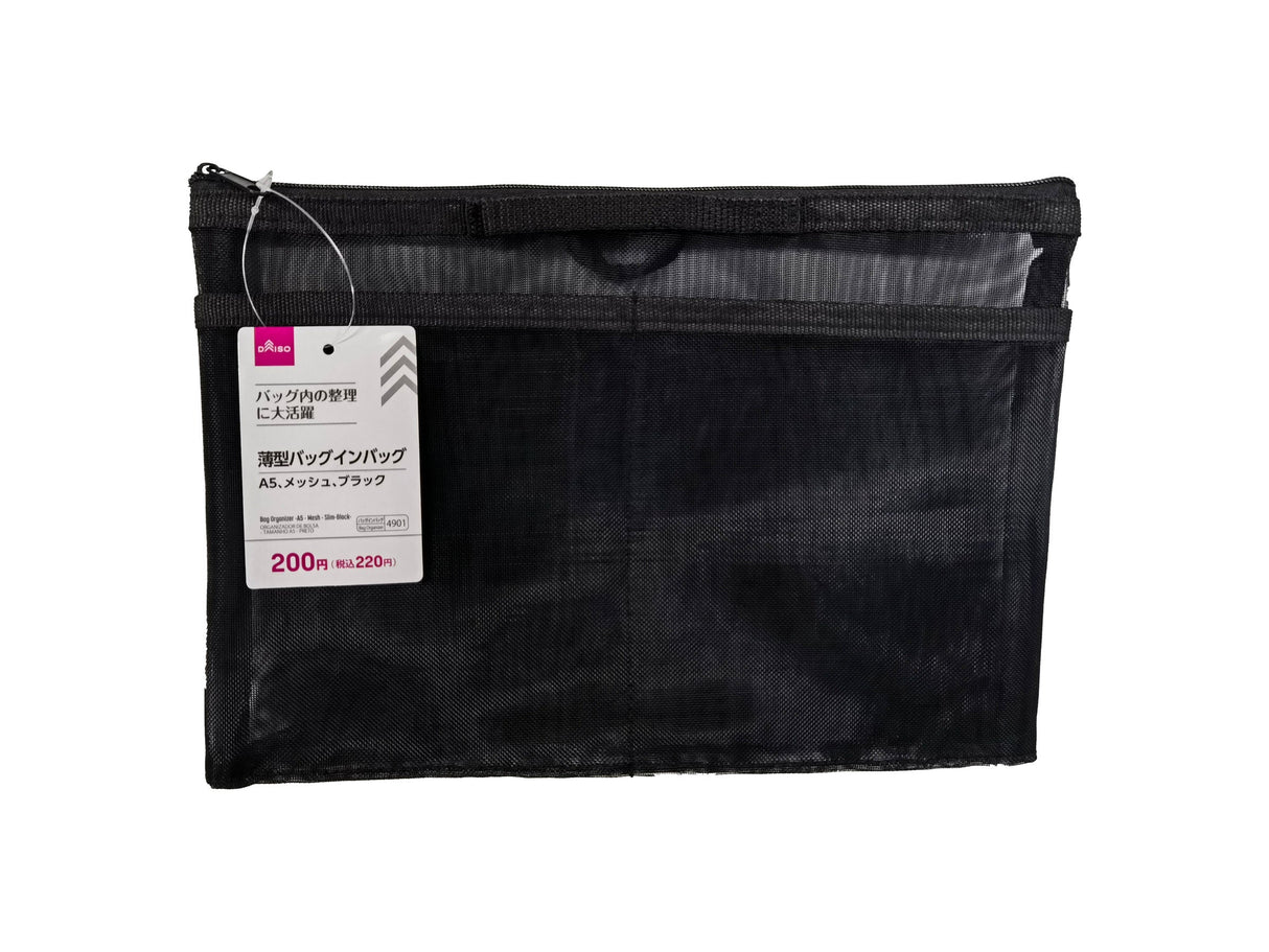 Bag Organizer A5 Mesh Slim Black