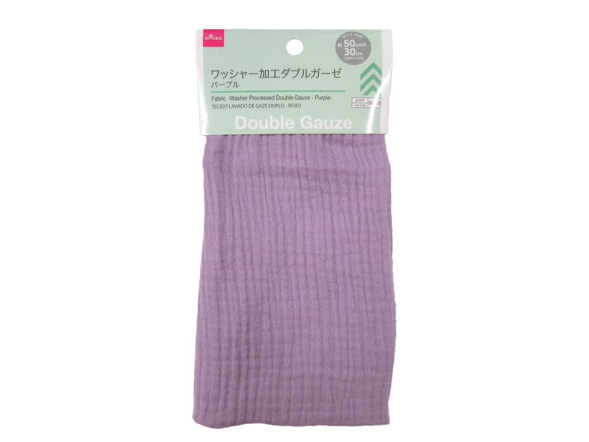 Fabric Washer Processed Double Gauze Purple DAISO SINGAPORE