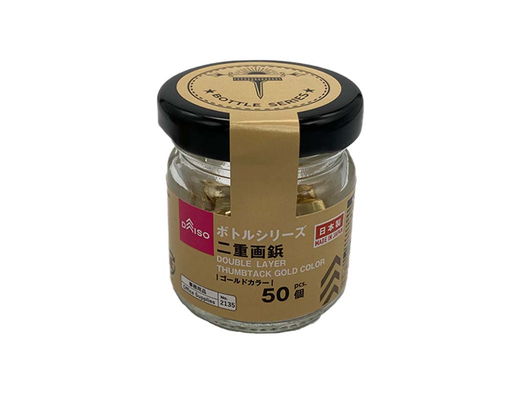 Bottle Series Double Layer Thumbtack Gold Color