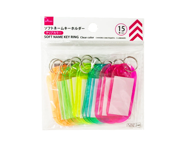 Soft name key ring - Clear color - 15pcs -