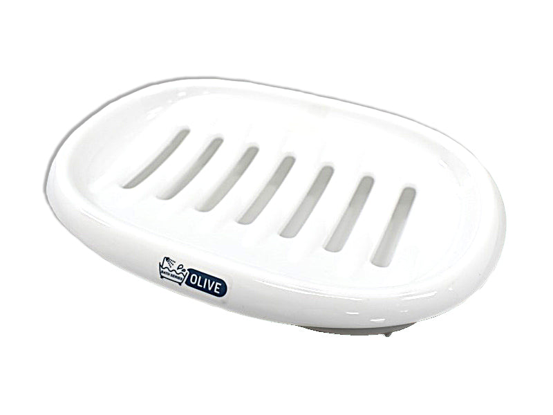 Double Soap Tray Olive White 7.44in x 5.03in x 1.53in