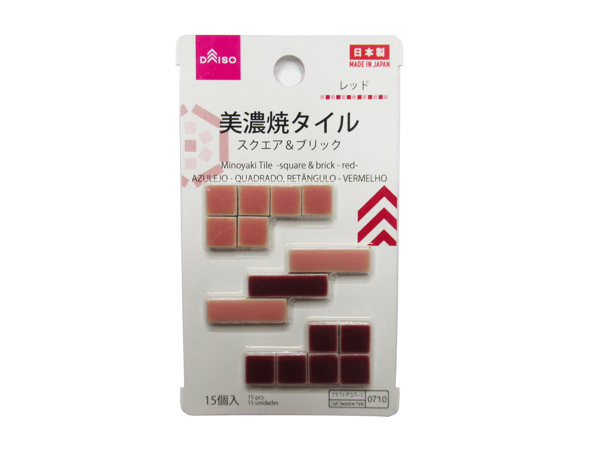 Minoyaki Tile -square & brick - red-