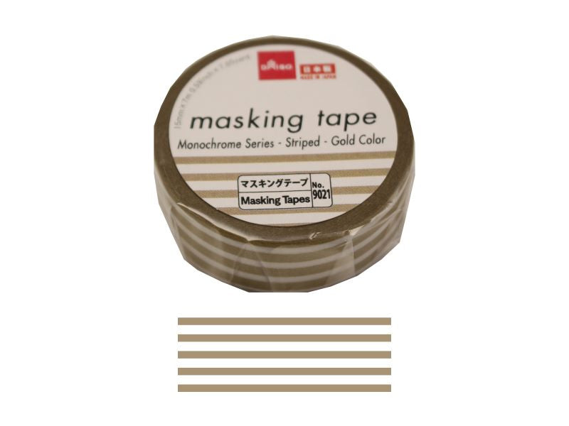 Masking Tape -Monochrome Series - Striped - Gold Color-