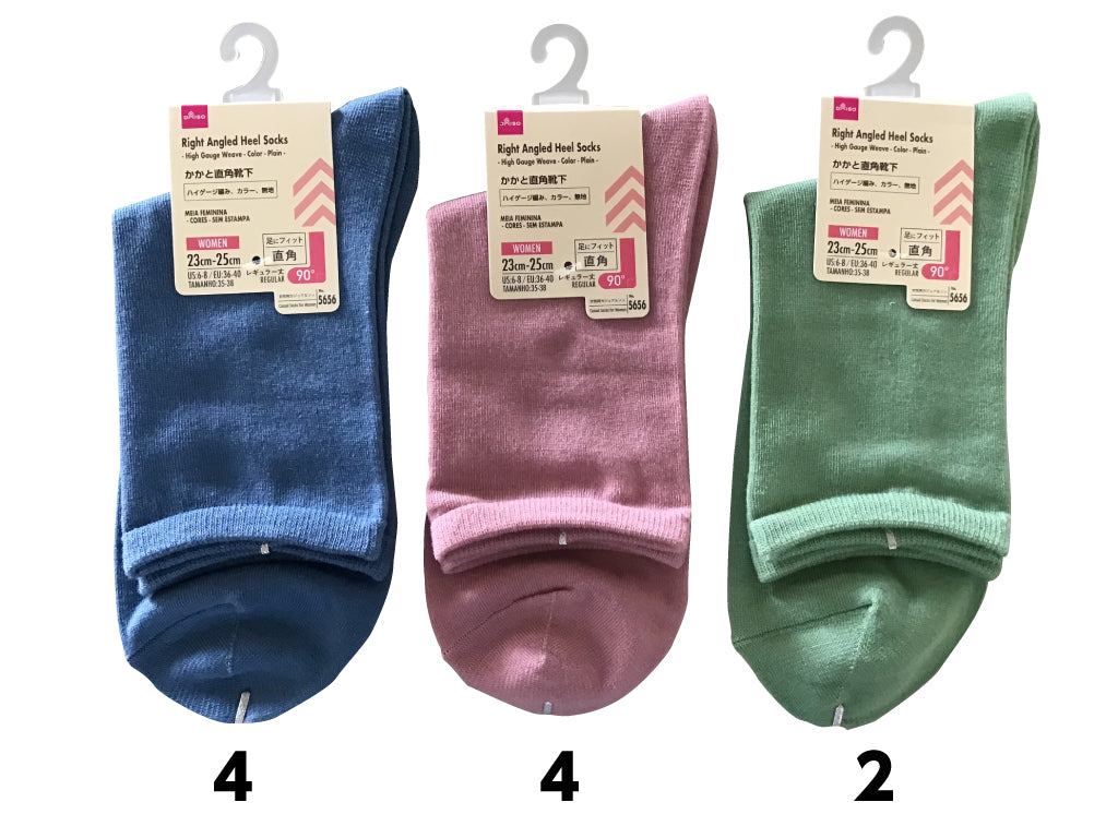 Right Angled Heel Socks -High Gauge Weave - Color - Plain-