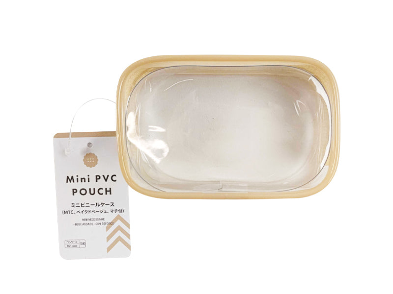 Mini PVC Pouch Baked Beige with Gusset