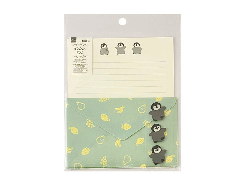 FLUFFY ANIMAL LETTER PAD AND ENVELOPE SET PENGUIN