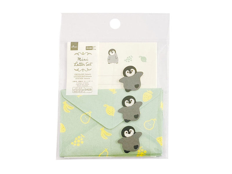 FLUFFY ANIMAL MINI LETTER PAD AND ENVELOPE SET PENGUIN