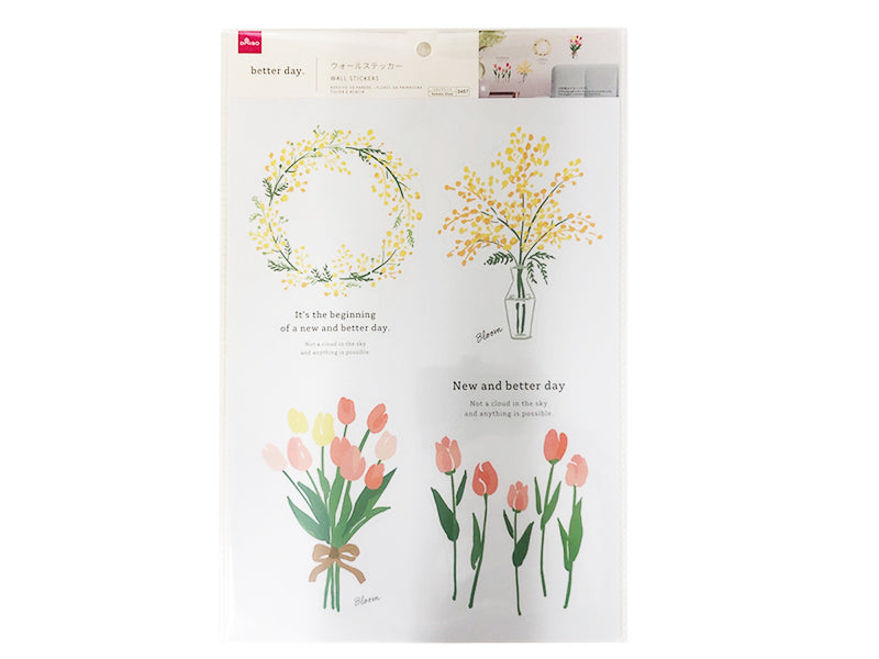 Wall Stickers Spring Flower Tulip & Mimosa