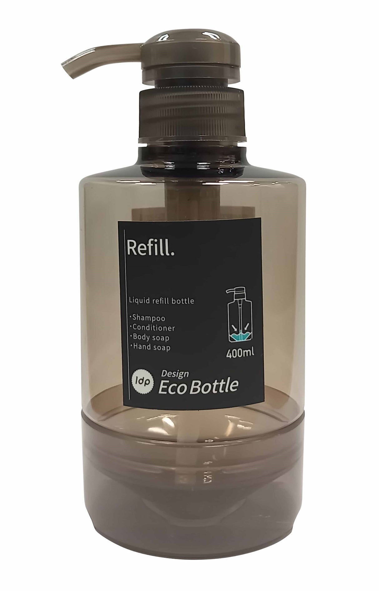 1DP Eco Liquid Refill Bottle Round Amber 400ml